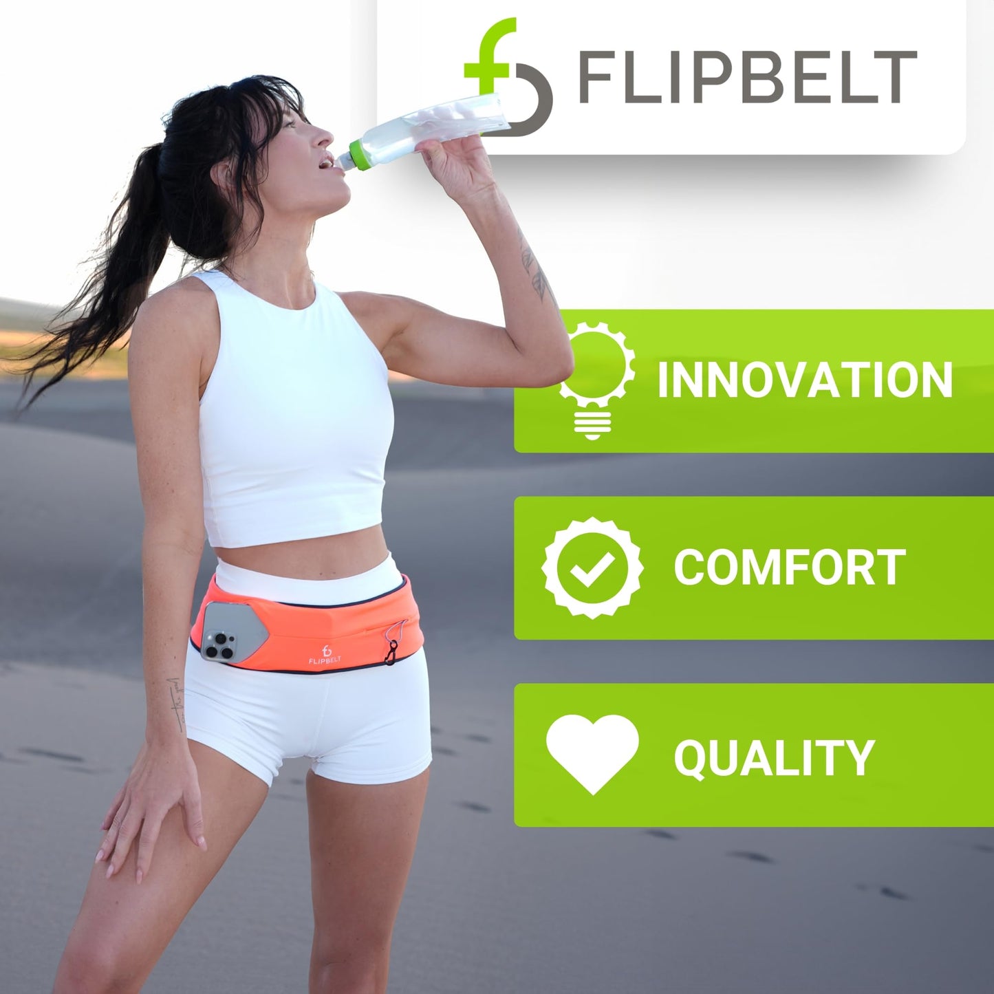 FlipBelt Level Terrain Waist Pouch, Medium, Black,FBB
