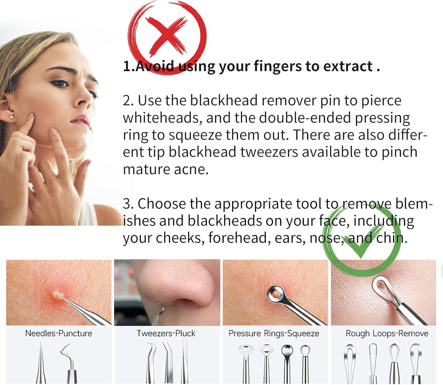 2025 Professional Pimple Popper Tool Kit - 22 PCS Blackhead Remover Tools for Acne and Zit Popping Comedone Extractor with Magnifying Glass