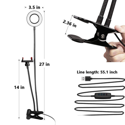 Selfie Ring Light with Cell Phone Holder for Live Streaming/Makeup