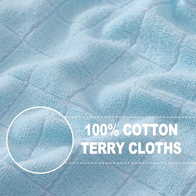 Homaxy 100% Cotton Terry Kitchen Towels, Checkered Designed, Soft and Super
