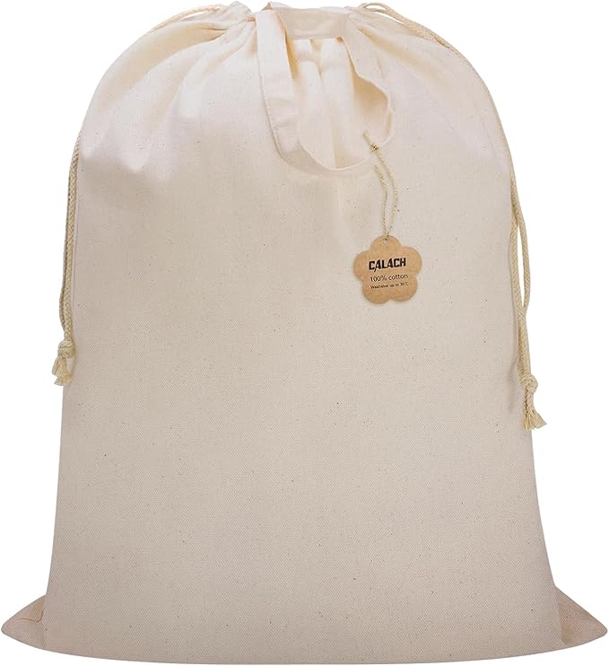 Cotton Canvas Laundry Bag 33"Wx 35"H, Thick Cotton Laundry Bag