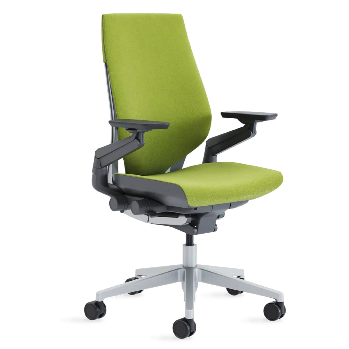 Steelcase Gesture Office Chair - Ergonomic Work Chair with Wheels for Carpet - Comfortable - Intuitive-to-Adjust for Desk - 360-Degree Arms - Wasabi Green Fabric