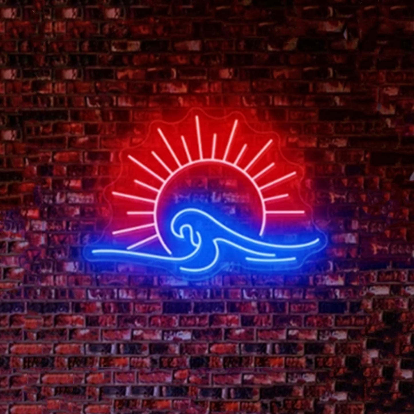 HFHungkeong Sunrize Wave Neon Signs for Wall Decor,LED Arylic Neon Wave Sign with Dimmable Switch,Game Neon Light for Kids Bedroom Gaming Room Dorm Home Bar Man Cave Gifts,16.1x11.4In/41x29CM