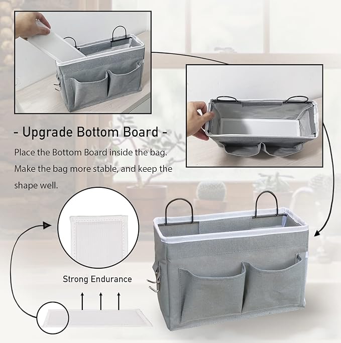 2pcs Middle Wall Hanging Organizer Bag, Linen Fabric Door Hanging Storage Basket