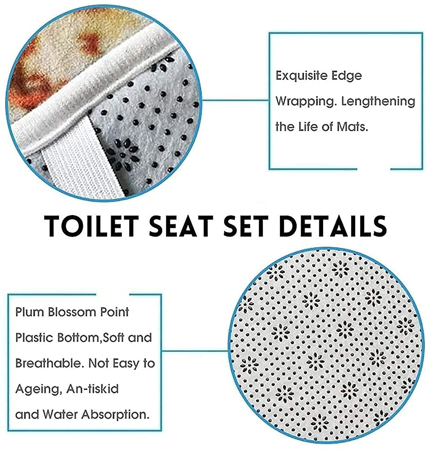 beifivcl 4Pcs Luxury Marble Shower Curtain Sets, Bathroom Sets with Shower Curtain, Toilet Lid Rug, Bath Mat and Contour Mat, Shower Curtain with 12 Hooks for Bathroom Set Decor 72 x 72 Inch, Black﻿