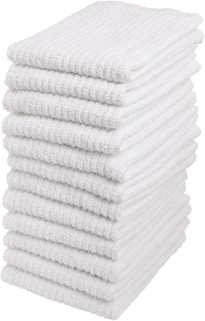 Living Fashions Bar Mop Cleaning Kitchen Dish Cloth Towels, 100% Cotton