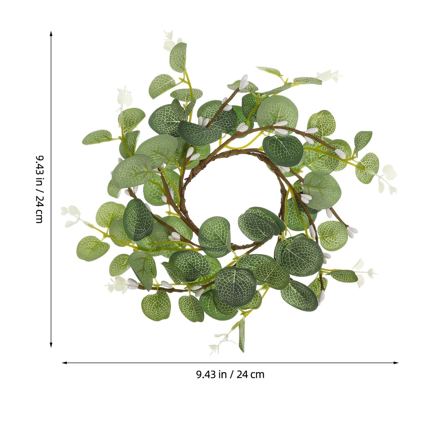 Healeved 4pcs Eucalyptus Wreaths Small Spring Candle Rings Wreaths Easter Candle Rings for Pillars, 9. 43x9. 43x0. 79in