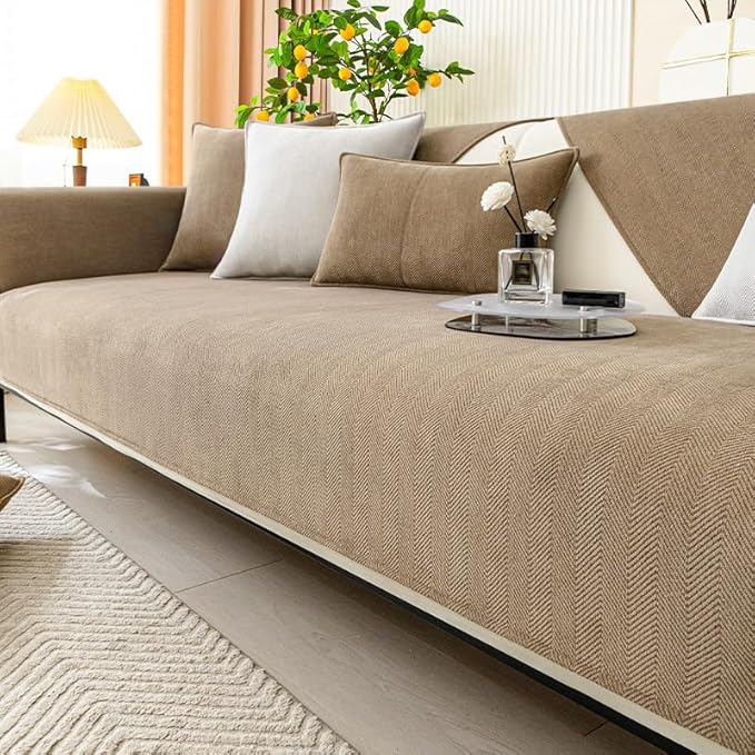 Funny Fuzzy Couch Cover, Chenille Couch Furniture Protector, Funny Fuzzy Couch