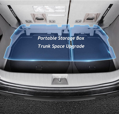 QXZcar Kia Carnival Trunk Organizer Storage Box, Insert Cargo Bins for 2021-2026 Carnival, Rear Hatch Container with Lid Tray