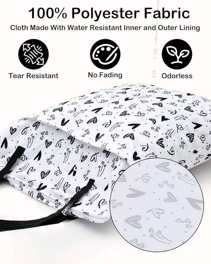 ALVABABY 2 Pack Large Wet Dry Bag Waterproof Hanging Cloth Diaper