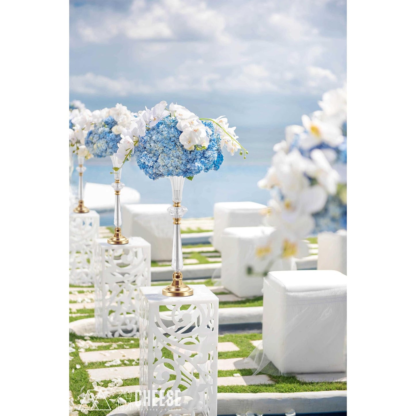 VIJIV Tall Crystal Acrylic Flower Vases for Centerpieces, 26.2" Large Clear Decorative Trumpet Vases, Wedding Flower Stand with Ribbed, Table/Floor Vase for Bridal Showers & Dining Room, Home Décor