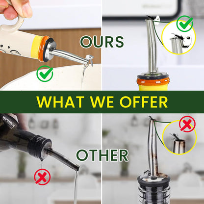 Gnlnkn 18 oz Ceramic Olive Oil Dispenser Bottle for Kitchen, Large Capacity Oli and Vinegar Cruet with Stainless Steel Spout, 540 ml Oil Container with Handle for Cooking Preventing, Vinegar Cruet