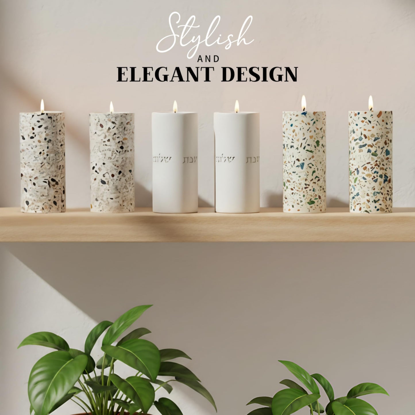 Suri Shabbat Candle Holder – Elegant Shabbat Candlesticks for Jewish Home Décor, Modern Metal Design, Perfect Candle Holders for Sabbath & Gift Giving (Turquoise)