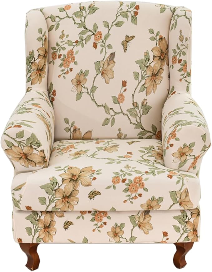 KRFOONN Wingback Chair Covers Slipcovers 2 Piece Stretch Wing Chair Covers