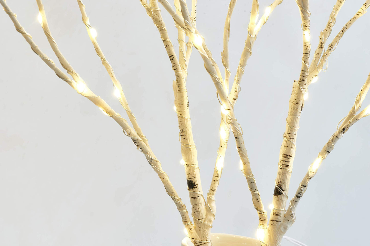 Fudios Lighted Birch Branches 18IN 70 Warm White LED with Timer Twig Lights Battery Operated for Christmas Wedding Party Decoration(2 Set)