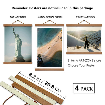 4 Pack Magnetic Picture Frames - 8x10 8x12 8x18 Poster Frame Hanger for Photo Picutre Canvas Artwork Art Print Wall Hanging