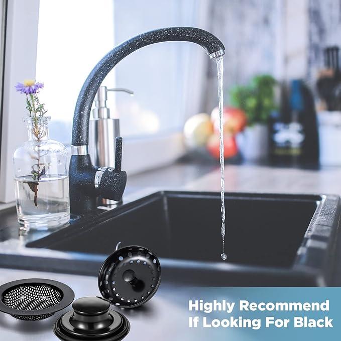 Mudder 3 Pcs Kitchen Sink Drain Strainer and Stopper Stainless Steel Garbage