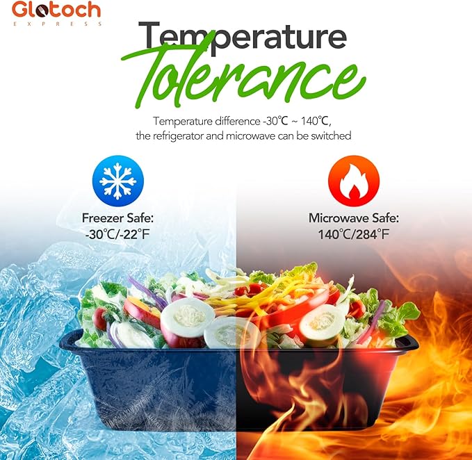 Glotoch 28oz Meal Prep Containers, 10 Pack Reusable Food Storage Containers