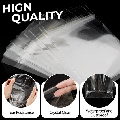 Golden State Art 100 Pack Acid-Free 5 1/2 x 8 1/8 inches Crystal Clear Sleeves Storage Bags for 5x8 Photos, A8 Cards
