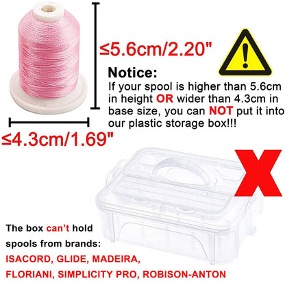 New brothread 3 Layers Stackable Clear Storage Box/Organizer for Holding 60 Spools Home Embroidery & Sewing Thread (Spool Size Requirement: Height≤5.6cm; Width≤4.3cm)