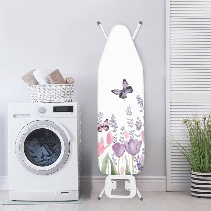 Butterfly Leaves Ironing Board Cover and Pad，Non Stick Resist Scorching and