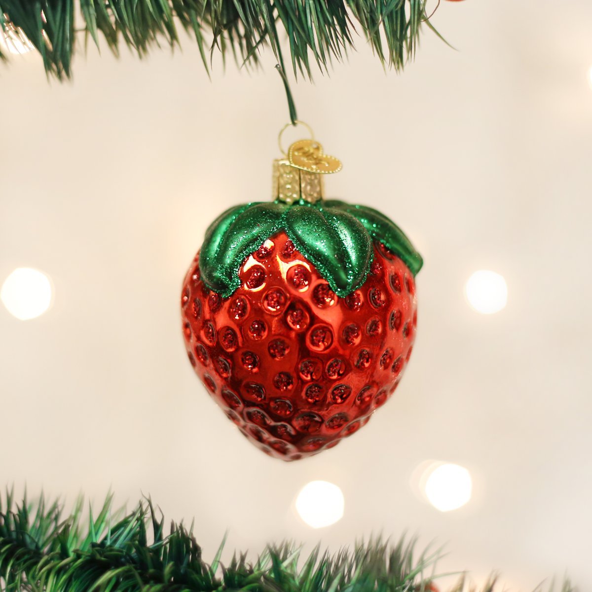 Old World Christmas Ornaments: Summer Strawberry Glass Blown Ornaments for Christmas Tree (28106)