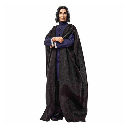 Harry Potter Collectible Severus Snape Doll (~12-inch) Wearing Black Coat Jacket and Wizard Robes, with Wand, Gift for 6 Year Olds and Up