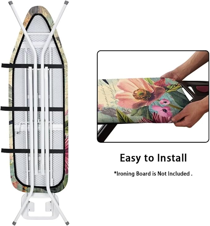 Dragonfly Ironing Board Cover and Pad 15x54 Inch, Iron Board Cover