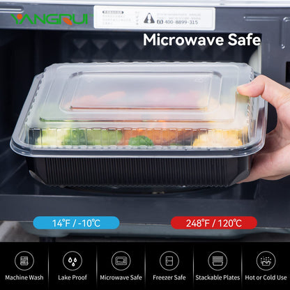 YANGRUI Togo Containers for Takeout,Lunch Storage,Food Prep 40 pack 48 oz + Clamshell Take Out Containers 41 oz 100-pack
