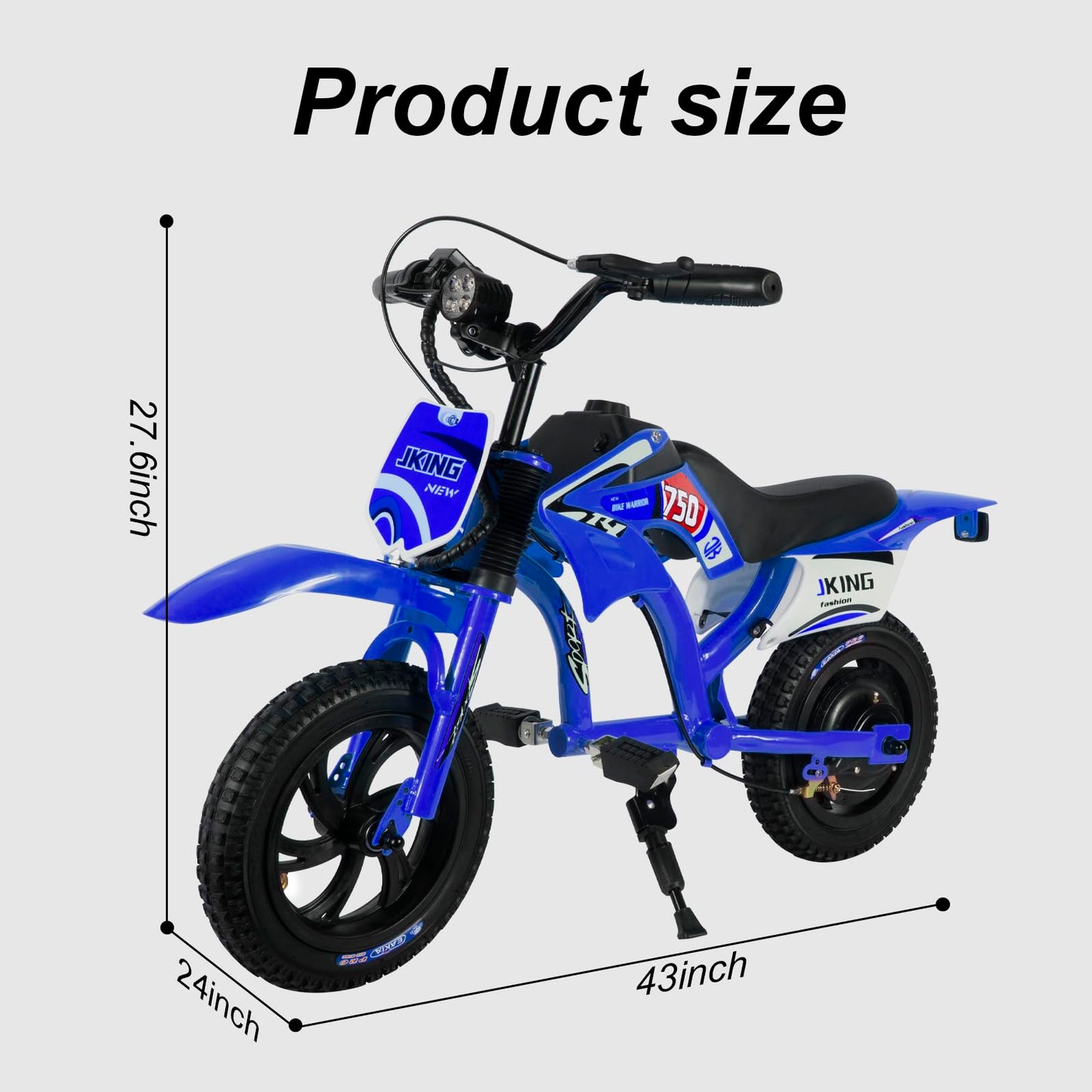 Kids Motorcycle,C6 Kids Electric Dirt Bike,12-inch 160W brushless Motor,3-Speed LCD Display,10 MPH Top Speed,LED Brushless Controller + Moto Sound，8 Miles Range,Blue