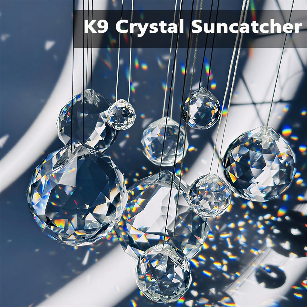 Crystal Prism Ball Sun Catcher - 20 Pack 30mm Hanging Decor for Windows, Wedding, Home, Feng Shui, Chandelier Pendant - Rainbow Maker, DIY Crafts, Gift Idea