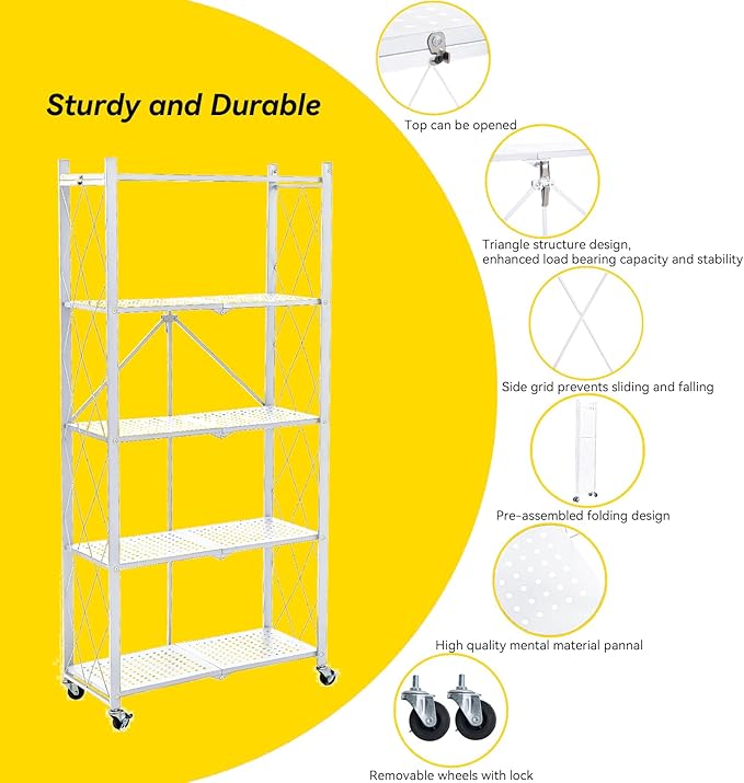 BRIAN & DANY 5-Tier Foldable Storage Shelves