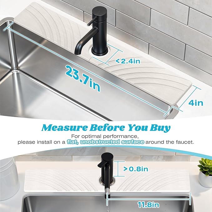 Stone Faucet Mat for Kitchen Sink