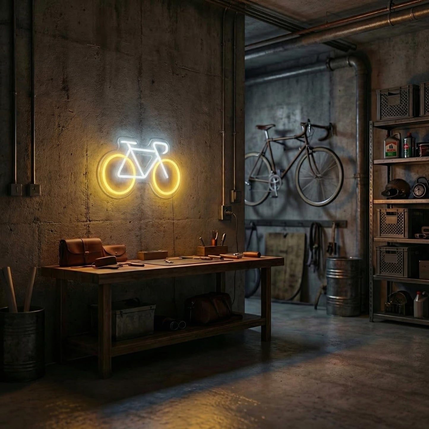 Bike Neon Sign for Wall Decor, Neon Bicycle Sign USB Powered Cycling Room Decor for Bedroom, Garage, Man Cave, Gift for Bike Lovers, 13.9×8.1"