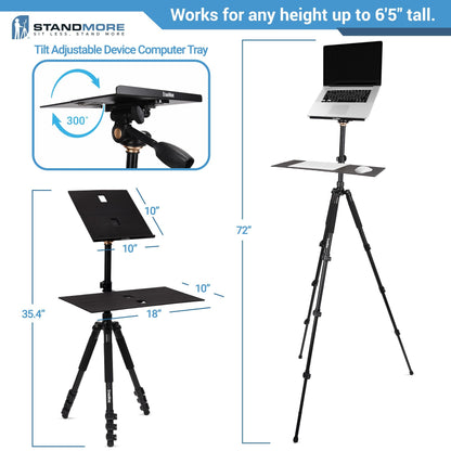 Portable Standing Desk with Keyboard Tray - Ergonomic, Height Adjustable Table with Carrying Bag for Indoor and Outdoor Use. Lightweight Design to Work Anywhere, Stay Healthy, and Stand More