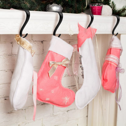 URATOT 6 Pieces Black Christmas Stocking Holder Metal Mantel Stockings Hangers Christmas Stocking Clips for Christmas Party Decoration