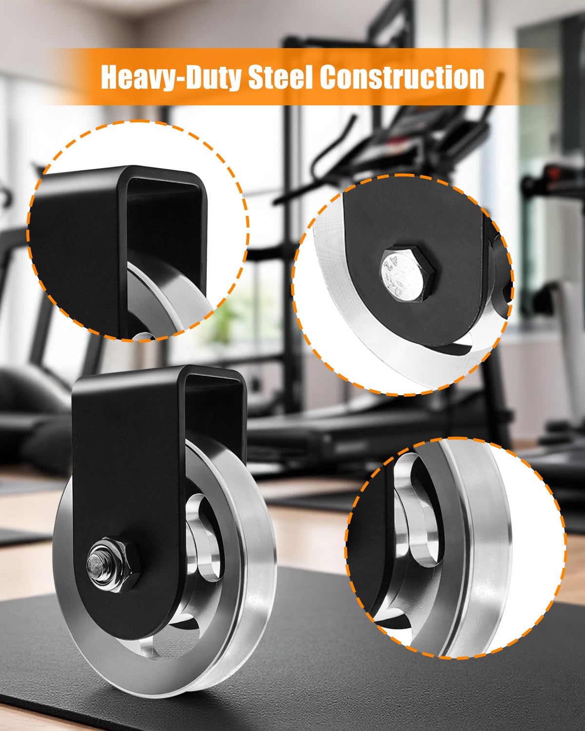 HZSIFU Power Rack Pulley Attachment Home Gym, for Power Cage with Quiet Aluminum Pulldown, Heavy Duty 304 Steel Cable LAT Pulley Machine System