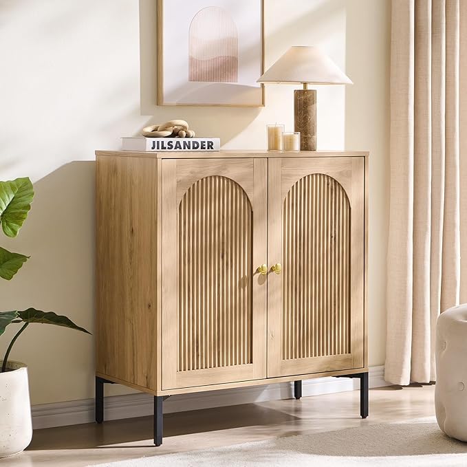 IFBUY Modern Sideboard Buffet Cabinet, Wooden Modular Coffee Bar Cabinets