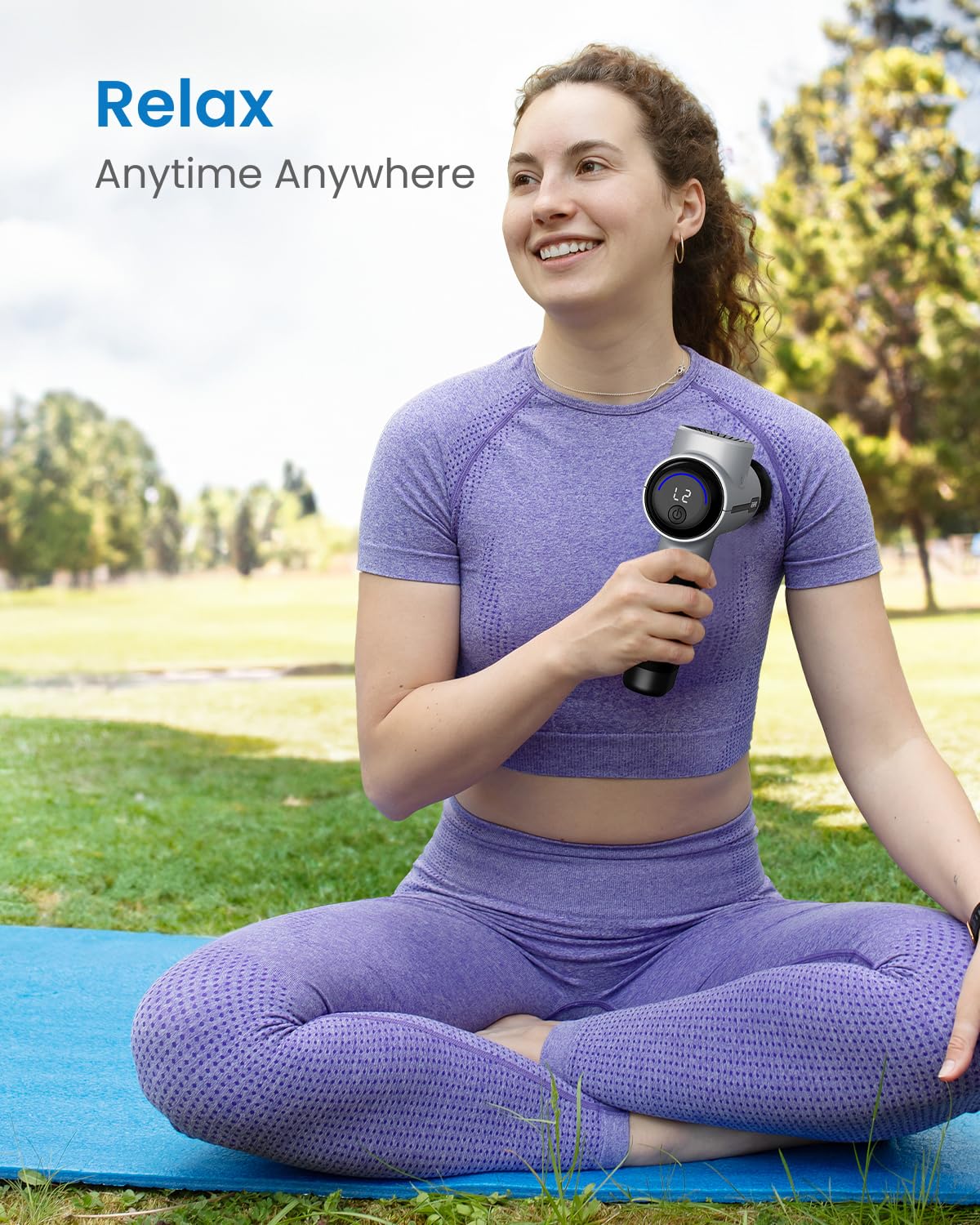 RENPHO Massage Gun Deep Tissue, Portable Percussion Massager for Back and Neck, Gifts for Men and Women, Handheld Device with Carry Case, Active Green
