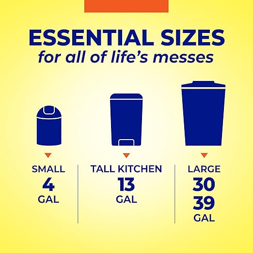 Hefty Essentials Extra Large 39 Gallon Trash Bags, Extra Large Trash Bags