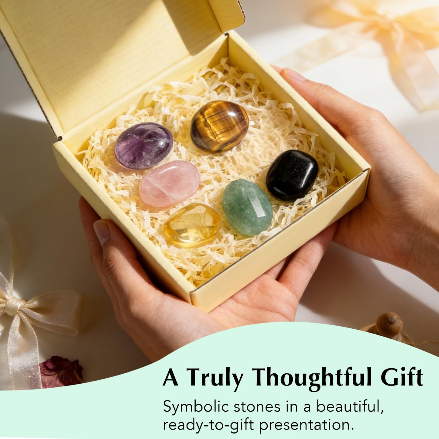 LIMGUVK For Your Next Chapter Crystal Kit with Healing Stones, 6 Piece Crystal Gift Set for Women for Graduation, New Job, Moving, Fresh Start, Healing Journey, Encouragement Gift (Next Chapter)