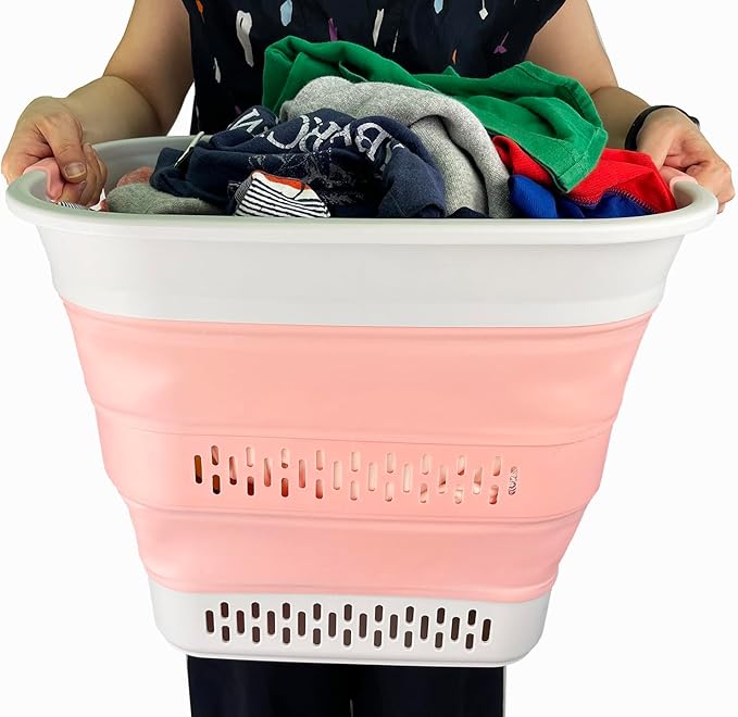 SAMMART 40L Collapsible Plastic Laundry Basket