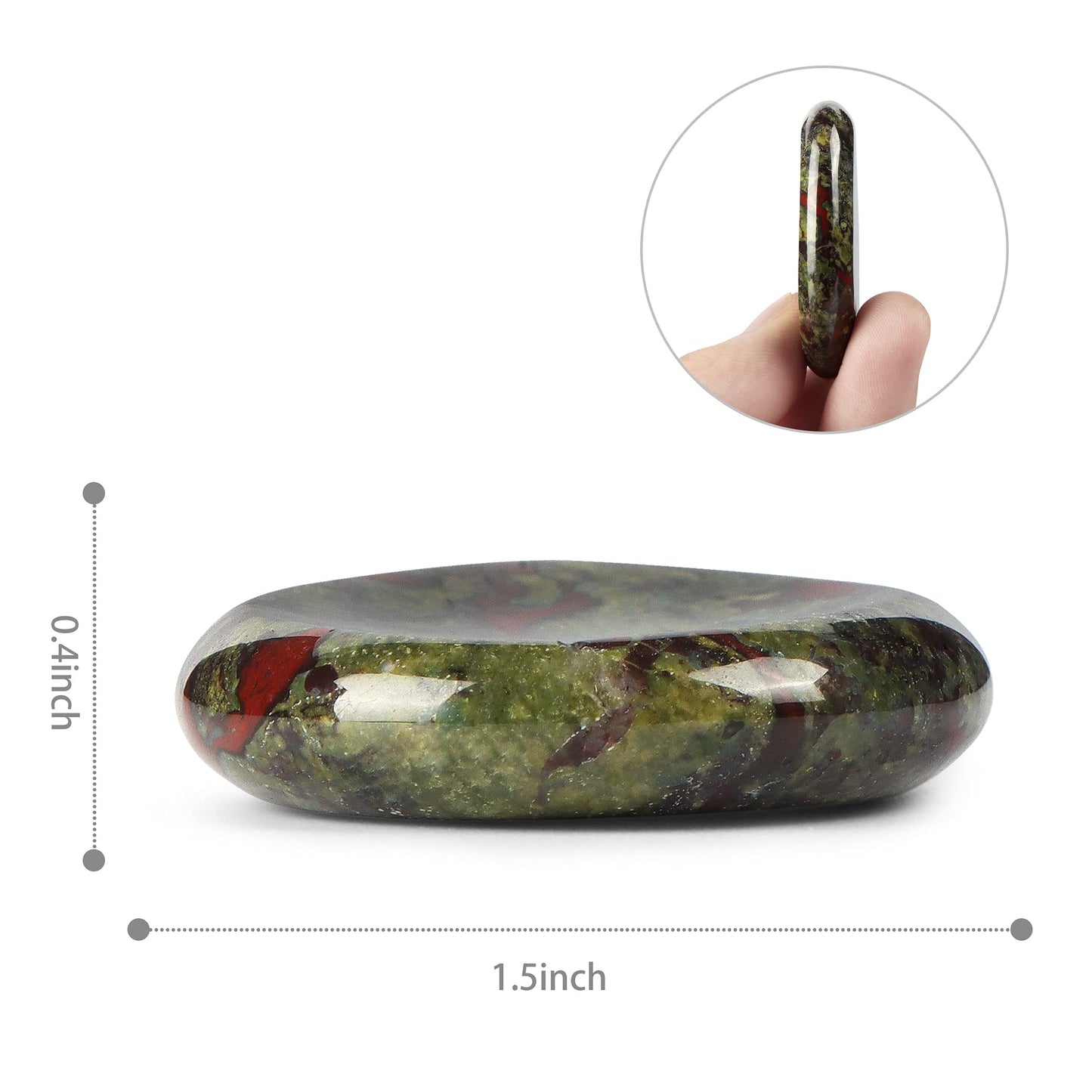 Artistone Dragon Blood Stone Crystal Thumb Worry Stone for Anxiety Hand Carved Crystal Pocket Palm Stone for Stress Relief, Meditation Reiki, Water Drop Shaped