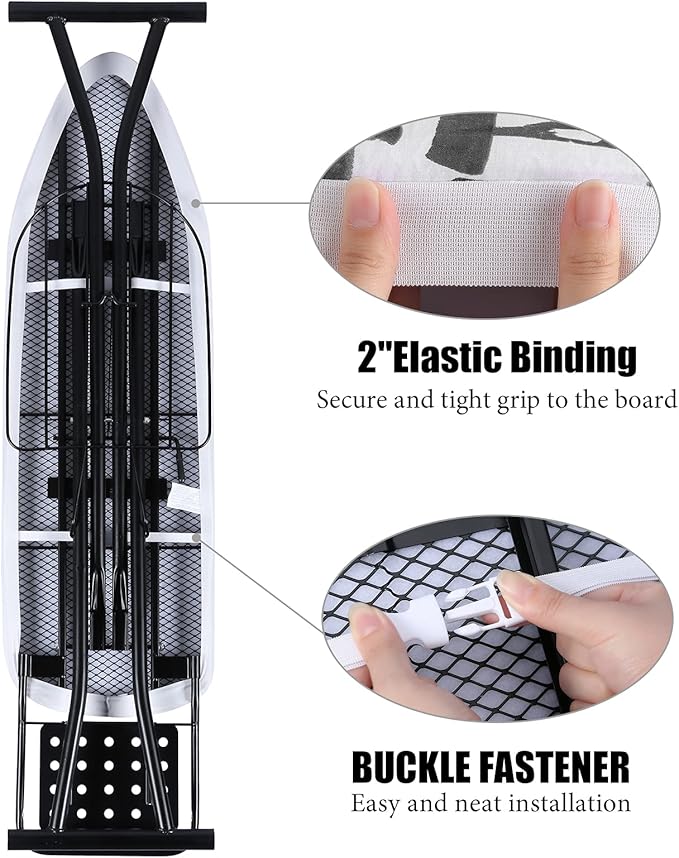 BNDX Ironing Board Cover, Stain Resistant & Durable Scorch, 2 Click Buckles