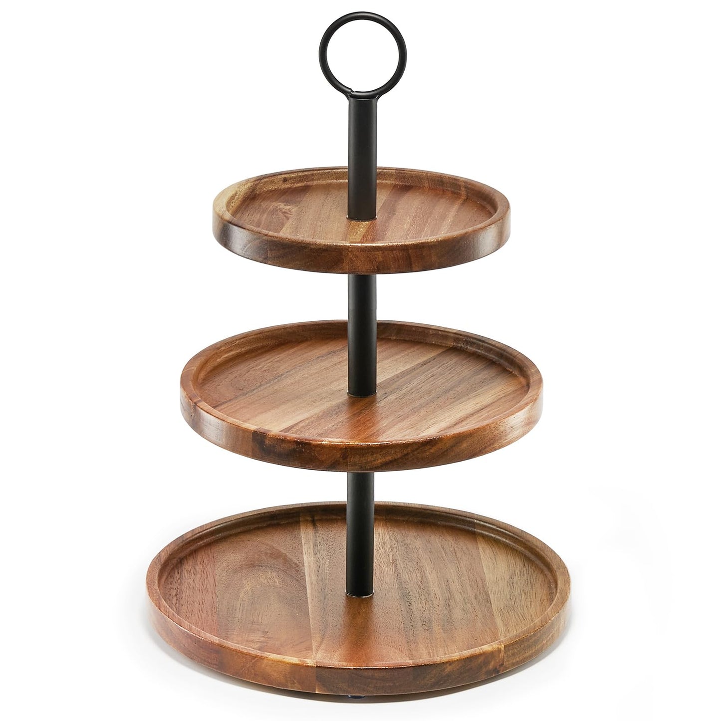 WILDMOS 3 Tier Cupcake Stand, Farmhouse Rustic Tiered Serving Tray,3 Tier Serving Tray for Farmhouse Kitchen Decor, Wood Dessert Tray for Tea Party Wedding Server, Decorative Tiered Tray.