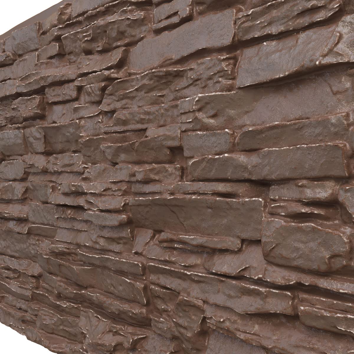 EverStone Canyon Ridge Faux Stone Panel, 45 3/4"W x 24 1/2"H x 1 1/4"D, Autumn Bronze Color