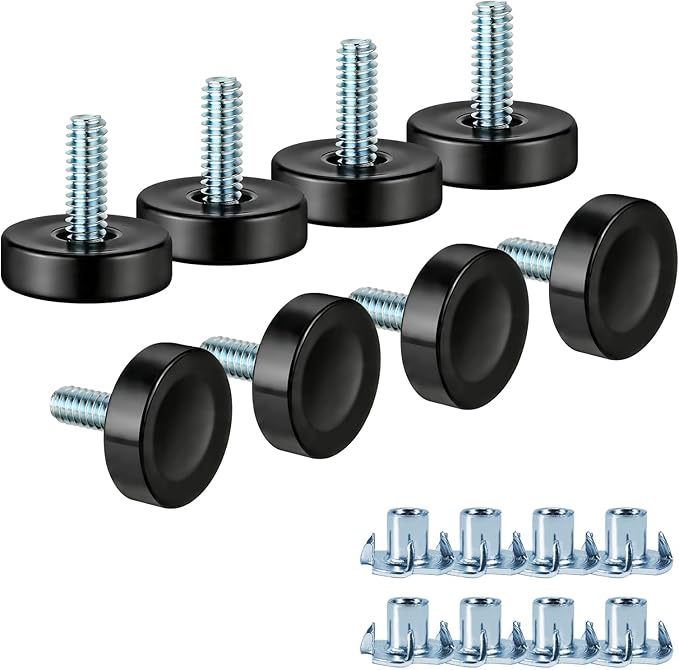 Darcvds 1/4" Thread Furniture Feet Levelers, Leveling Feet Screw on Furniture
