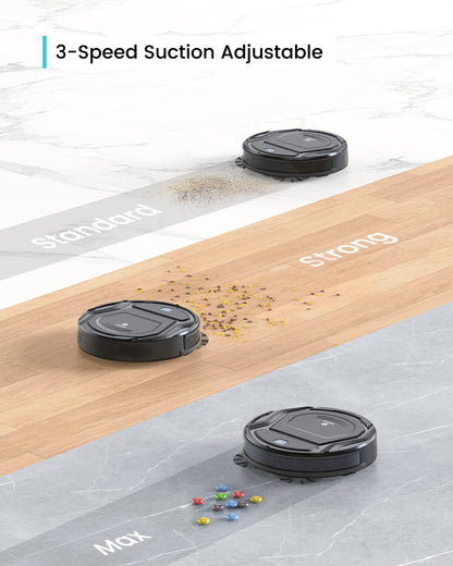 Lefant M210 Pro Robot Vacuum, Slim Quiet, 3 Adjustable Suction Levels, 6 Modes, Robot Vacuum Cleaner for Pet Hair, Hard Floors & Low Carpets, Self-Charging, WiFi/App/Alexa Control, Gray