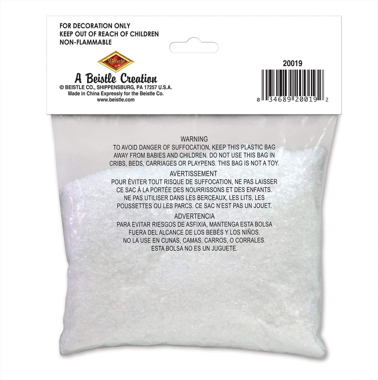 Beistle Sparkling Snow, 2-Ounce, White