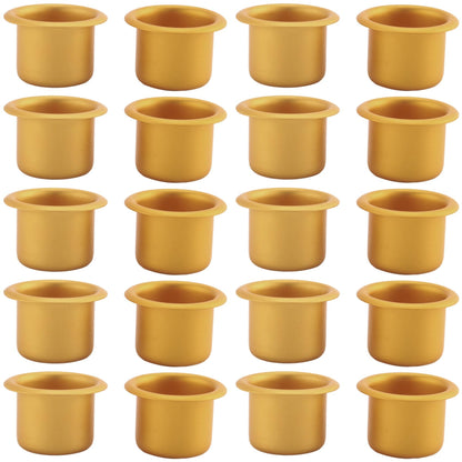 ALOEU 20 Pcs Metal Candle Inserts for Taper Candles, Decorative Candle Holders, DIY Candle Holder Set for Tree, Table, Craft or Decoration